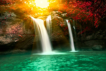 Haew Suwat waterfall in Kao Yai national park Thailand