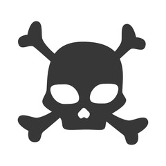 skull caution danger bones symbol warning toxic vector illustration isolated