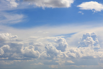 Fototapeta na wymiar Big white clouds in the blue sky