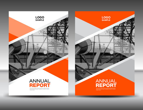 Orange Cover template, annual report, business brochure flyer, magazine covers, presentation
