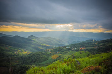 peak of secret mountain doi phatang ,Chiang rai Thailand