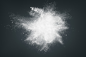 Abstract design of white powder cloud
