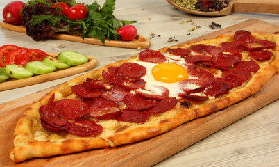 Turkish Pita with Sausage and Egg