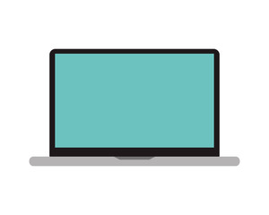 flat design laptop frontview icon vector illustration