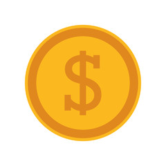 flat design dollar coin icon vector illustration