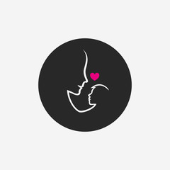 Mom and baby vector icon