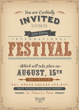 Vintage Festival Invitation Poster