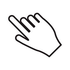 flat design hand pointing with index finger icon vector illustration