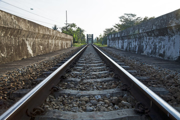 Obraz premium old rail way bridge vintage.