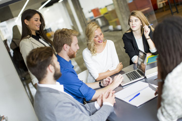 Young business people in modern office