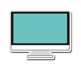 flat design computer monitor icon vector illustration