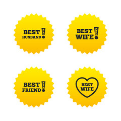 Best wife, husband and friend icons.