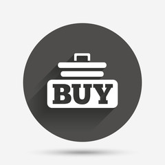 Buy sign icon. Online buying cart button.