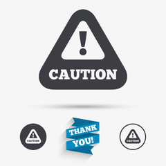 Attention caution sign icon. Exclamation mark.