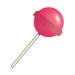 flat design candy lollipop icon vector illustration
