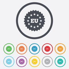 European union icon. EU stars symbol.