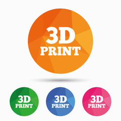 3D Print sign icon. 3d Printing symbol.