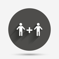 Couple sign icon. Male plus male. Gays.