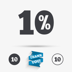 10 percent discount sign icon. Sale symbol.