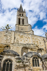 The belltower of the monolithic church
