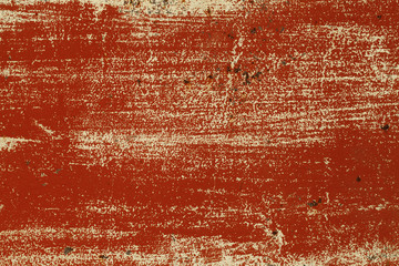 grunge metal texture with cracked red paint