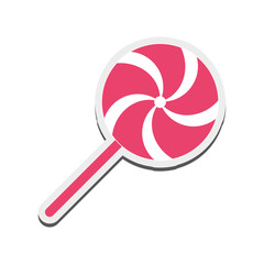 flat design candy lollipop icon vector illustration