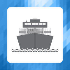 Logistics ship icon. Stock vector. Flat design. 