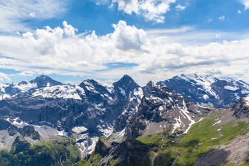 Fototapeta na wymiar Stunning view of Bernese Alps from Schilhorn