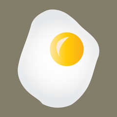 Fried egg or scrambled egg. Colorful vector illustration.