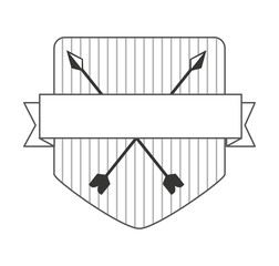frame with ribbon isolated icon design