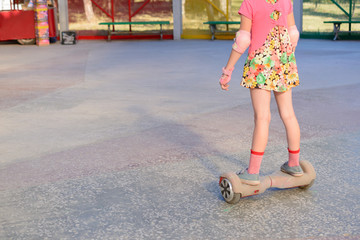 Girl riding on the hoverboard