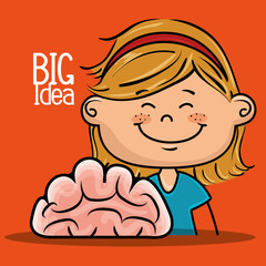 girl idea intelligent vector illustration graphic eps 10