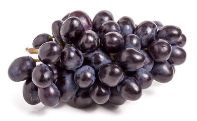 Fototapeta premium Bunch of blue grapes isolated on white background