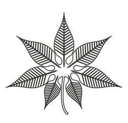 leafs plant decoration isolated icon