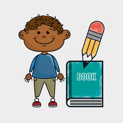 boy student book pencil vector illustration graphic eps 10
