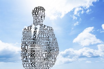 Composite image of businessman in buzzwords