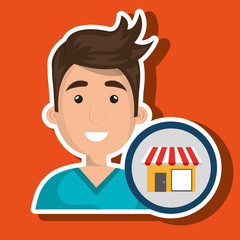 man store market icon vector illustration graphic