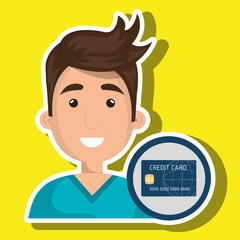 man credit card money vector illustration graphic