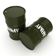 3D rendering army barrels