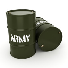 3D rendering army barrels
