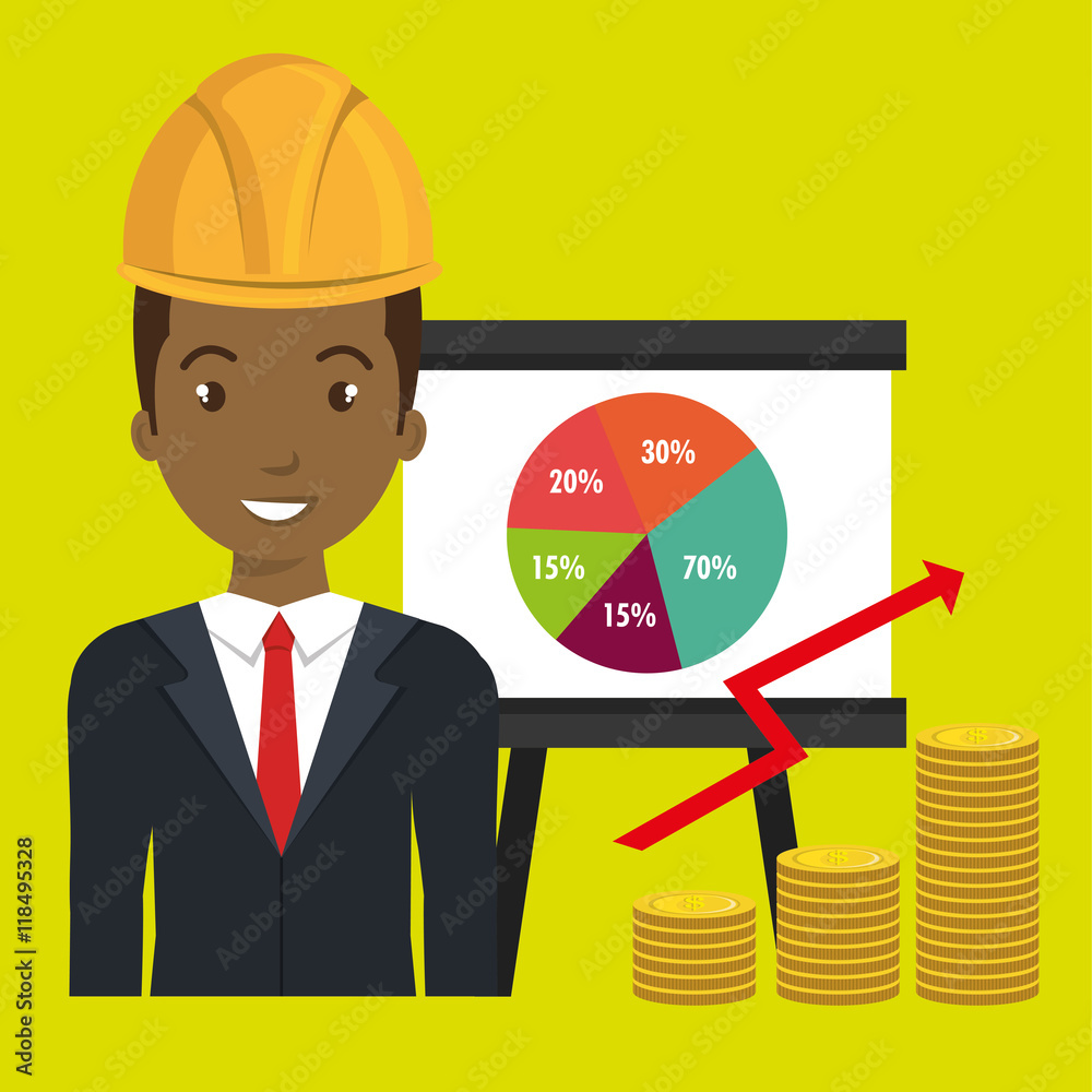 Wall mural man economy money vector illustration graphic eps 10