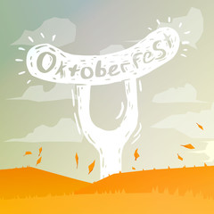 Vector oktoberfest Illustration. Oktoberfest handdrawn art. Beer festival