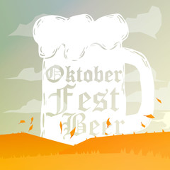 Vector oktoberfest Illustration. Oktoberfest handdrawn art. Beer festival