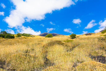 Fototapeta premium View of the Volcano Etna in a summer day
