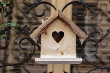 wooden birdhouse