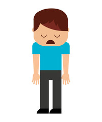 depressed person character isolated