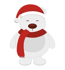 bear polar christmas character isolated icon