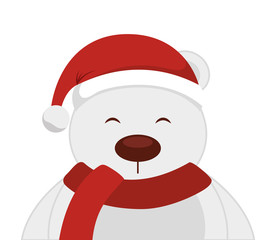 bear polar christmas character isolated icon
