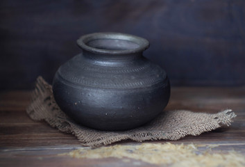 Old Empty Indian clay pot