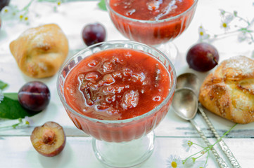 plum jam in a plate